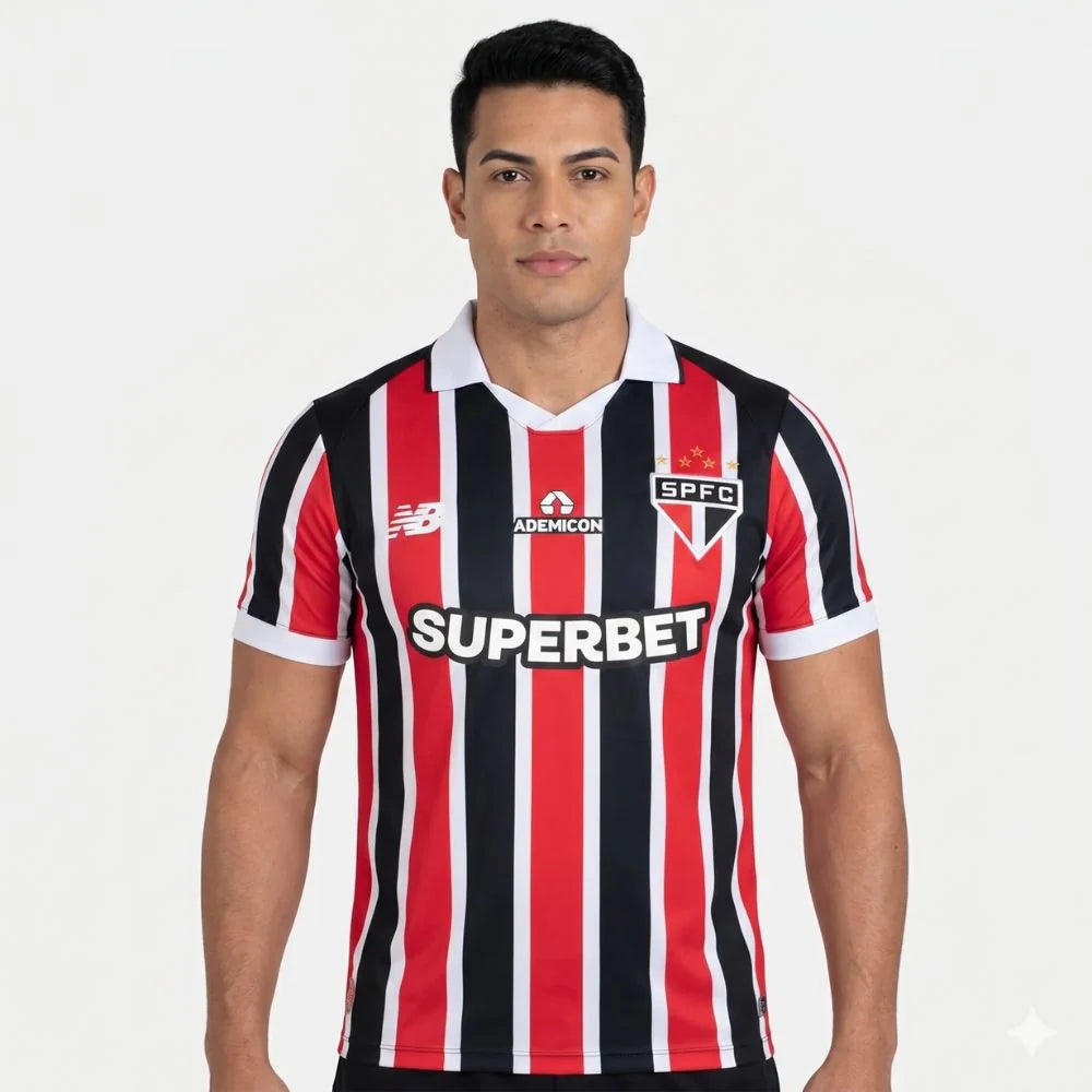 Camisa São Paulo Home II 26/27 Reserva Torcedor New Balance Vermelha e Preta