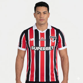 Camisa São Paulo Home II 26/27 Reserva Torcedor New Balance Vermelha e Preta