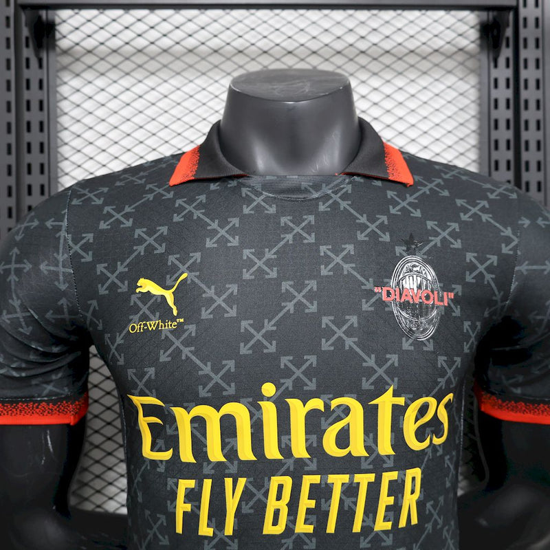 Camisa Milan 25/26 Co-Branded Black Edition Jersey Versão Jogador