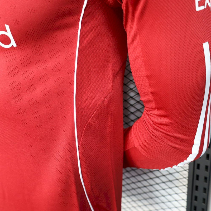 Camisa Liverpool Home 25/26 - Versão Jogador Manga comprida