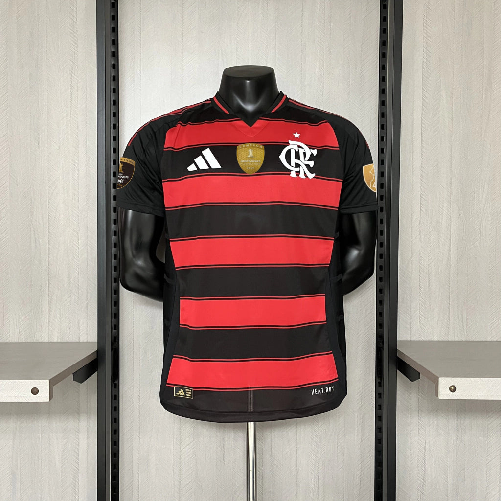 Camisa Flamengo I 25/26 - Versão Jogador Masculina - Preto e Vermelho