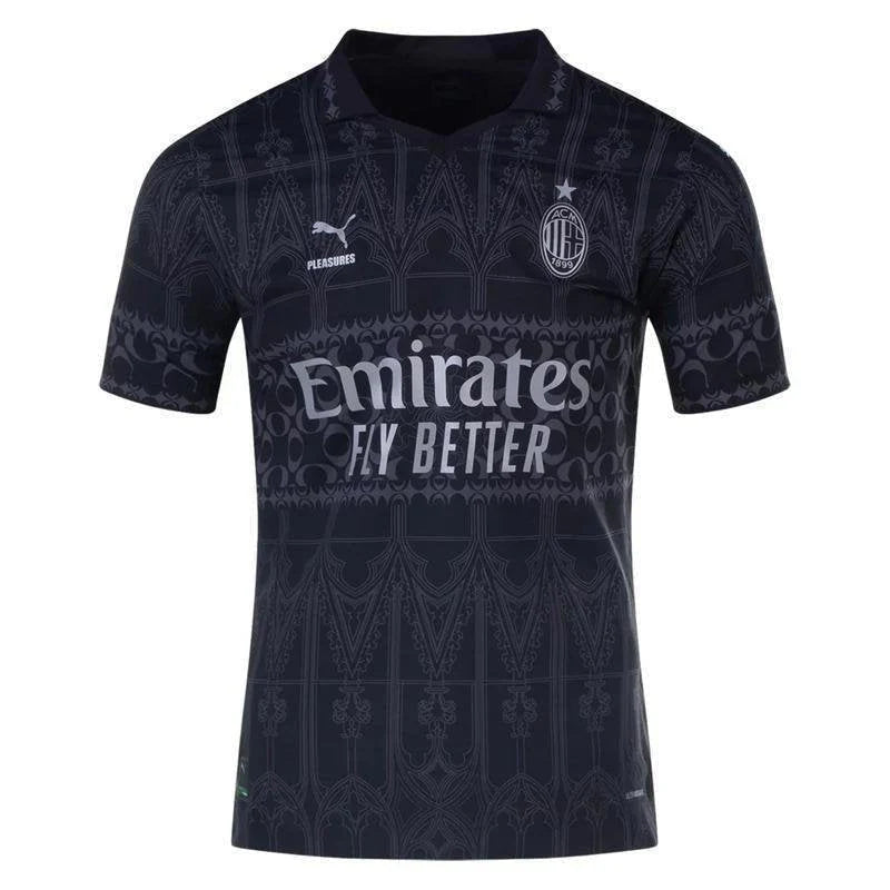 Camisa Milan x Pleasures Preta 23/24 - Jogador Masculina