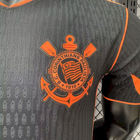 Camisa Timão III 25/26 - Jogador Masculina - Preto e Laranja