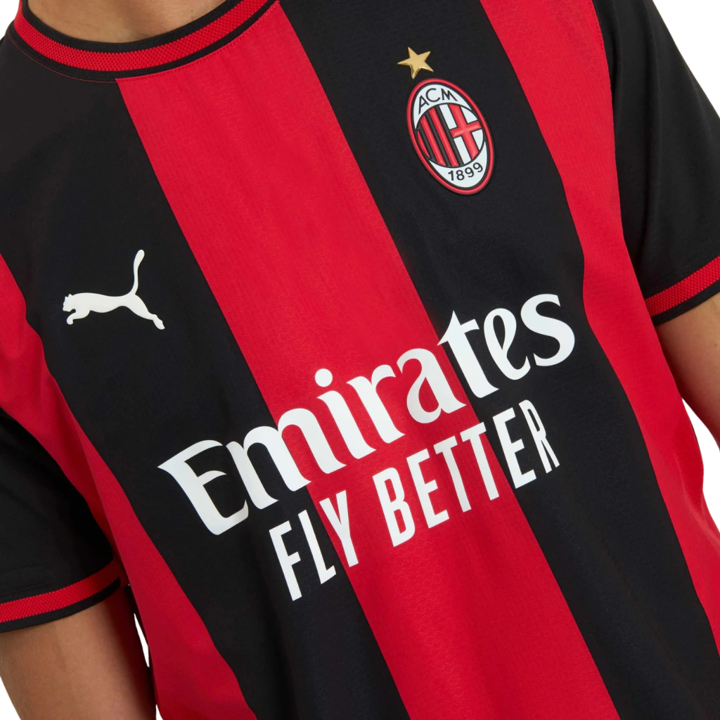 Camisa AC Milan Home 2026/27 - Jogador Puma Masculino - Preto e Vermelho