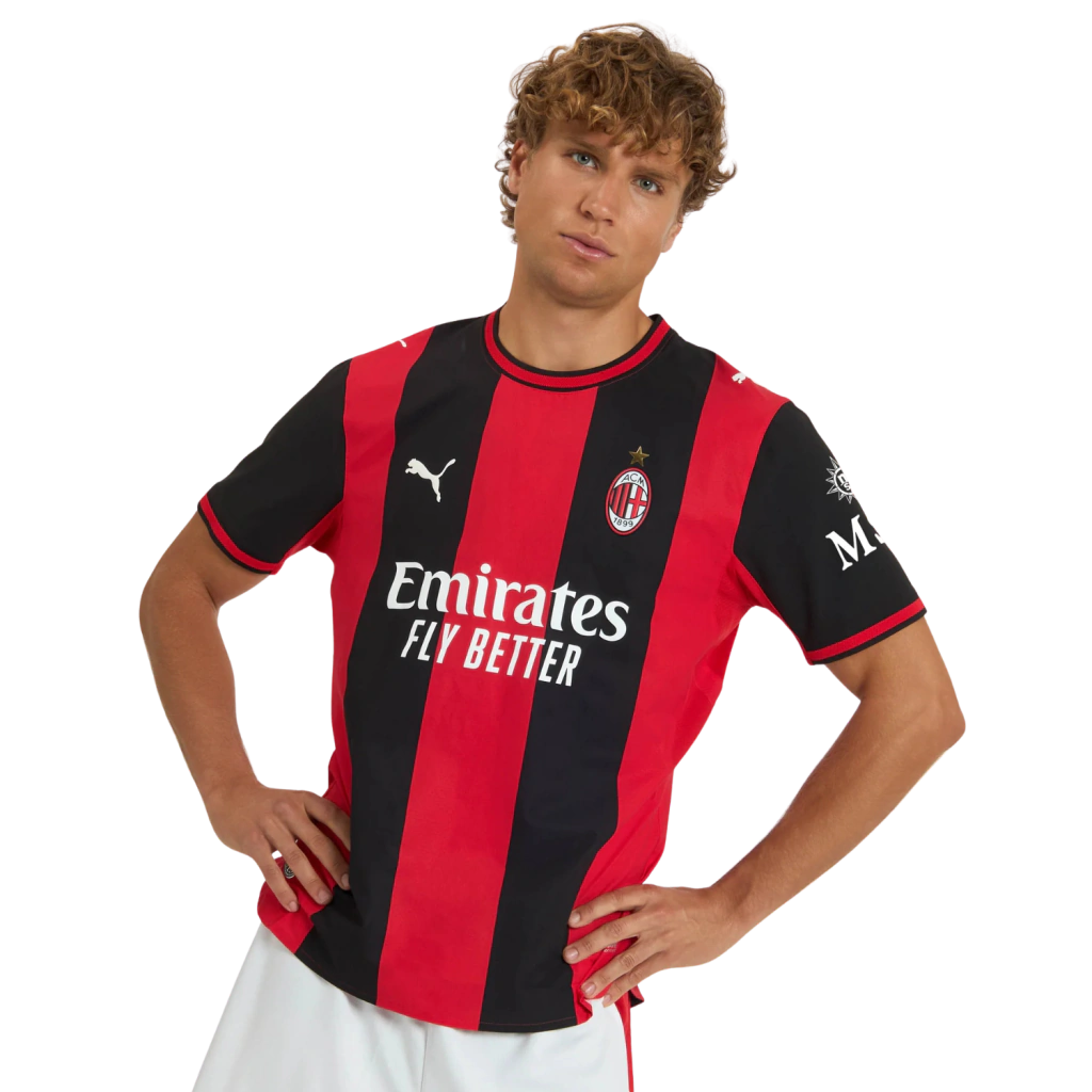 Camisa AC Milan Home 2026/27 - Jogador Puma Masculino - Preto e Vermelho