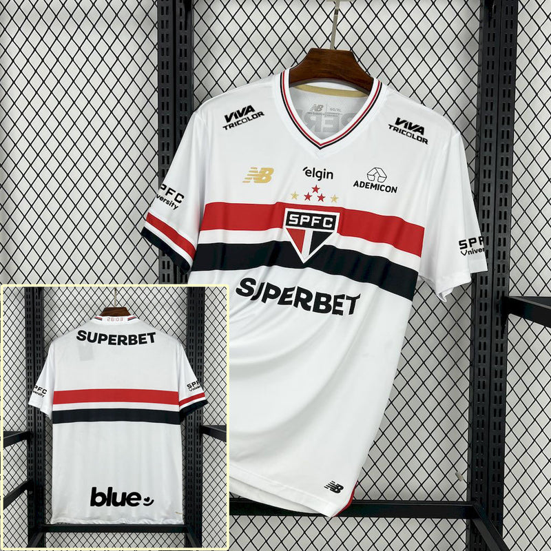 Camisa São Paulo Home Full Patrocínios 25/26 - Torcedor Masculina