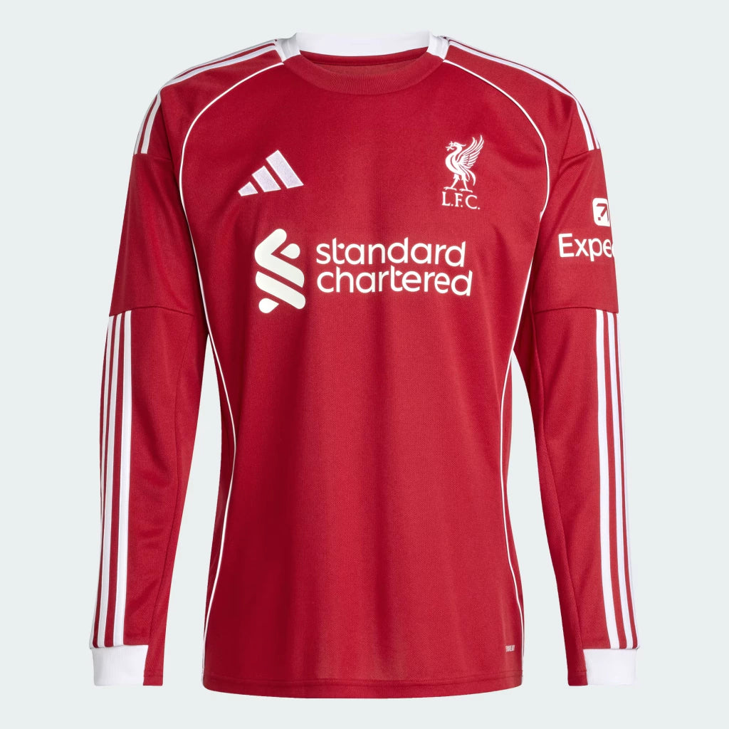 Camisa Liverpool I Manga Longa 25/26 Torcedor Adidas - Vermelha