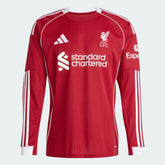 Camisa Liverpool I Manga Longa 25/26 Torcedor Adidas - Vermelha