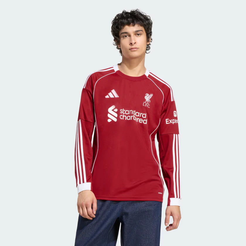Camisa Liverpool I Manga Longa 25/26 Torcedor Adidas - Vermelha