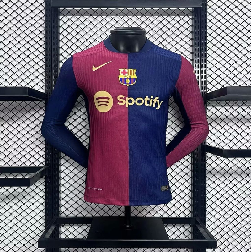 Camisa Barcelona Titular Manga comprida 24/25 - Versão Jogador