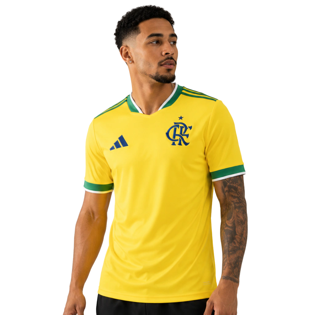 Camisa Flamengo Edição Copa do Mundo 2026 - Torcedor Adidas Amarelo