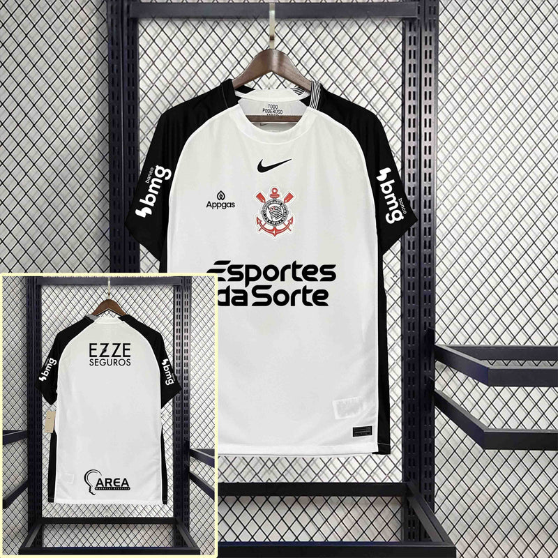 Camisa Corinthians Home Full patrocínios - Torcedor Masculina
