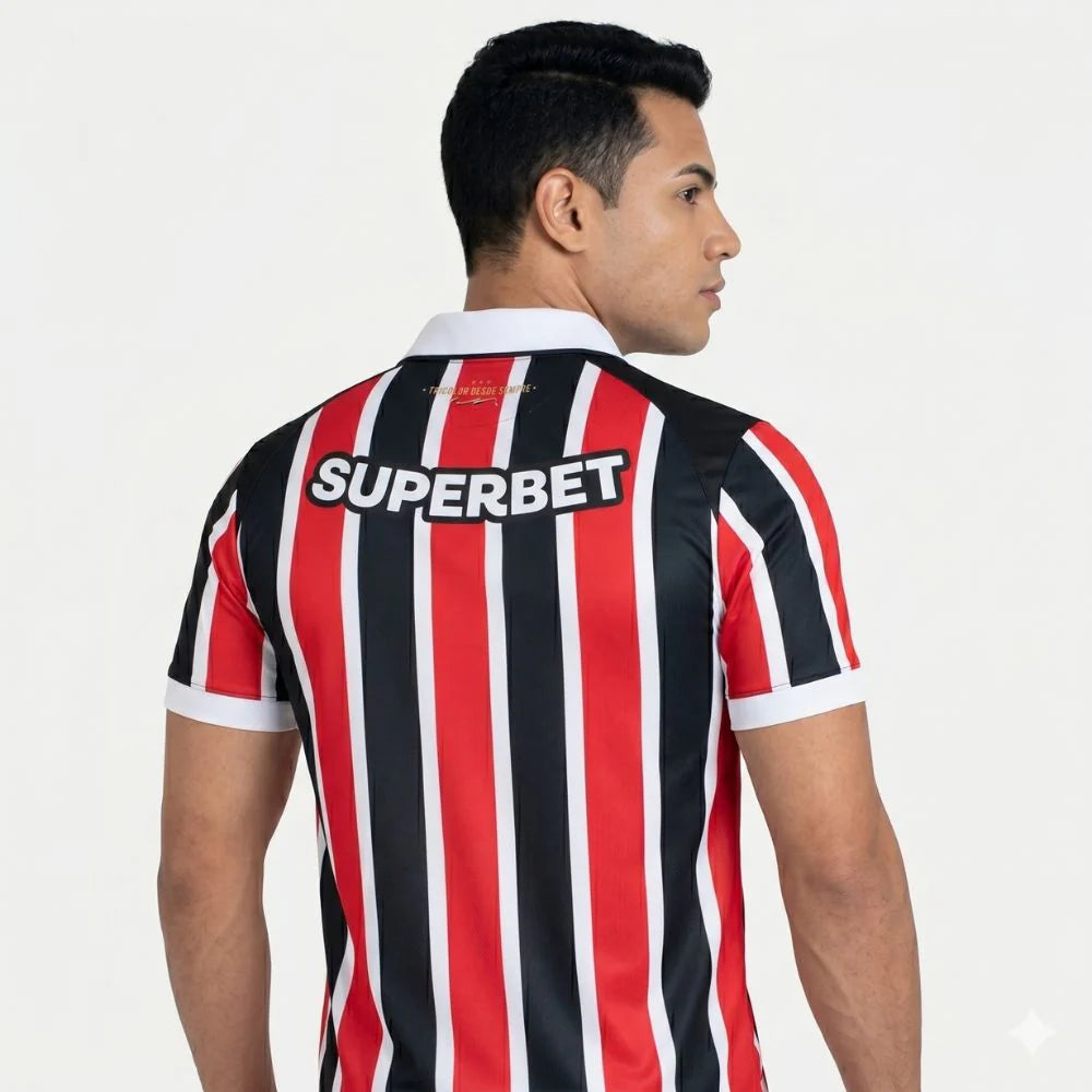 Camisa São Paulo Home II 26/27 Reserva Torcedor New Balance Vermelha e Preta