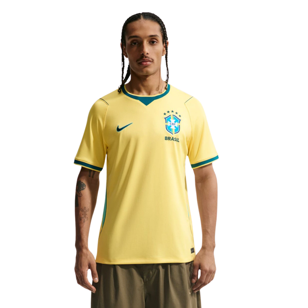 Camisa Brasil Home I 26/27 Torcedor Nike Masculino - Amarelo