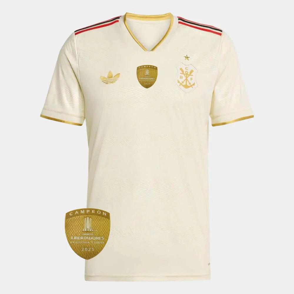 Camisa Flamengo III 25/26 - Torcedor Bege + Patch Libertadores