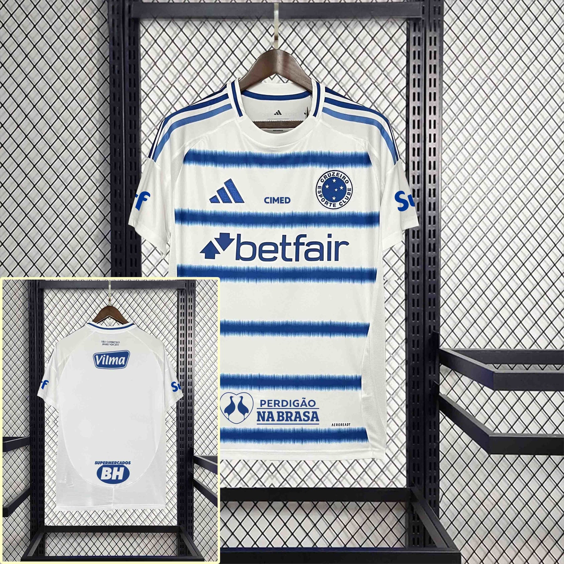 Camisa Cruzeiro II 25/26 - Branca + Patrocínios