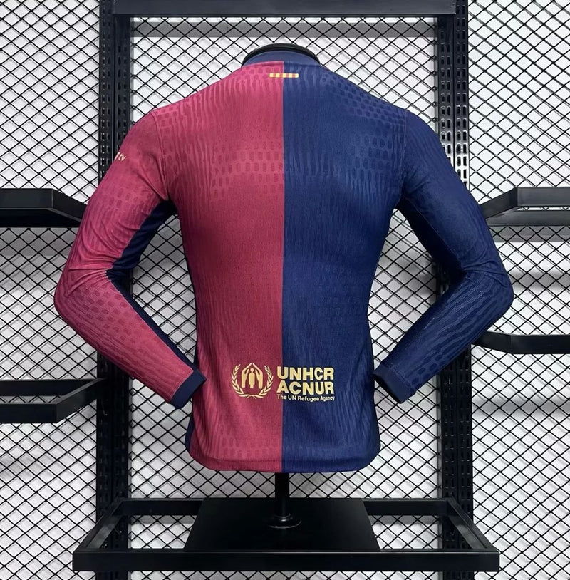 Camisa Barcelona Titular Manga comprida 24/25 - Versão Jogador