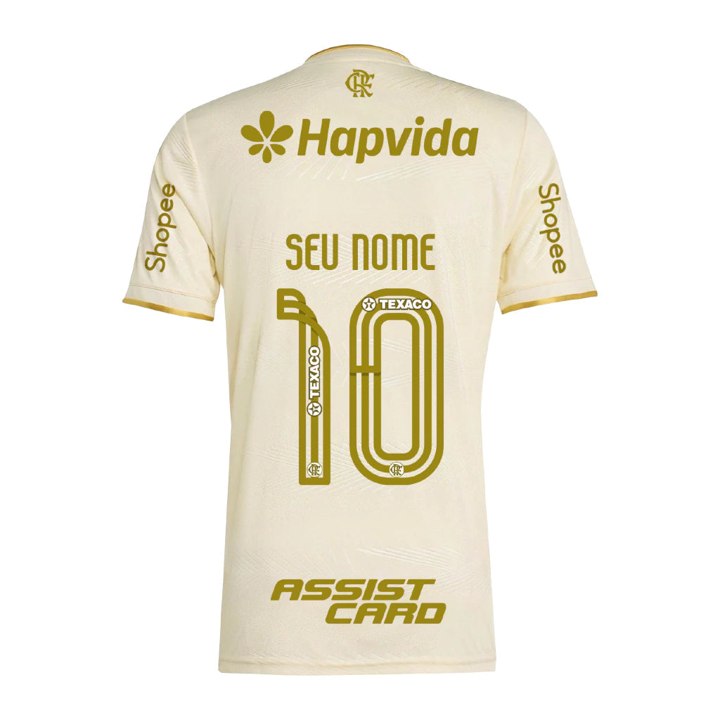 Camisa Flamengo III 25/26 Torcedor + Patrocínios - Bege